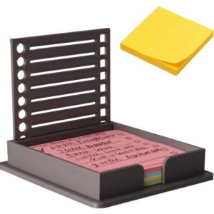 Metal Sticky Note Holder with Stencil – Sleek Desk Organizer