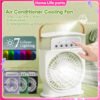 Portable USB Air Cooler – 5-Speed Fan with 7-Color LED, Mist Spray  600ml Tank - Image 5