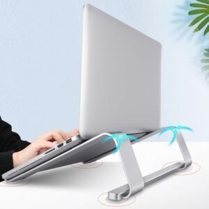 Aluminum Laptop Cooling Stand – Desktop Radiator Support for 11–17” Devices