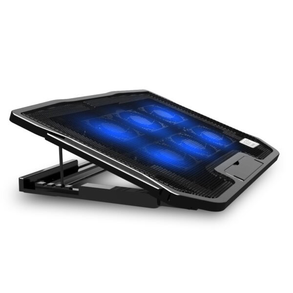 Laptop Cooling Stand with 6 Silent Fans – Adjustable Height & USB Powered